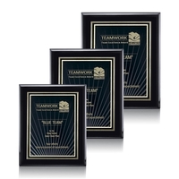 High gloss piano finish black wall plaque with a solid brass... from ASI...