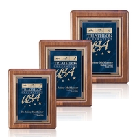 Hand rubbed American walnut wall plaque with a solid brass Cardinal... from...