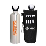 22 Oz.Sports water bottle with golf ball & 5 tees in a pouch