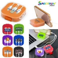 3-piece charging cable set featuring a Type-C and micro-USB/lightning split...