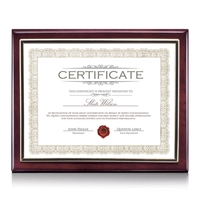 Rosewood plaque with gold certificate holder. Blank.... from ASI 84592 St...