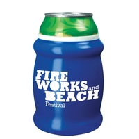 Metallic-looking vinyl beverage sleeve with dual-layer insulation.... from...