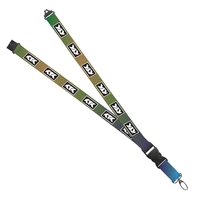 16" x 1" polyester lanyard with slide buckle and silver oval... from ASI...