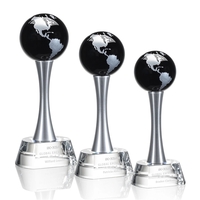 Elegantly statuesque award with an optical crystal base and Black optical......
