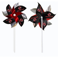 Silver Mylar Pinwheel with 8 propellers, approximately 7" diameter with...