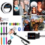 Selfie Ring Light + Selfie-Stick + Bluetooth Shutter