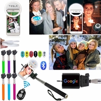 Selfie Ring Light + Selfie-Stick + Bluetooth Shutter
