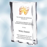 Color Imprinted Acrylic Waved Edge Rectangle Plaque