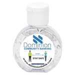 1 oz Compact Hand Sanitizer Antibacterial Gel in Round Flip-