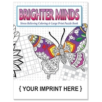 Stress Reliever: Combo Adult Coloring and Puzzle Book - Brighter Minds.......