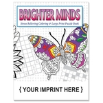 Brighter Minds Adult Coloring and Puzzle Book Combo