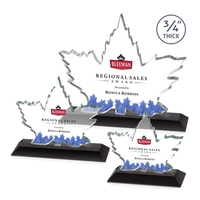 Maple leaf Starfire Crystal award mounted on top of a... from ASI 84592 St...