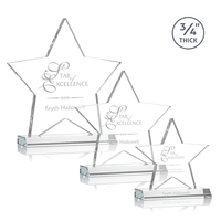 Beautiful 3/4" thick Optical crystal star shape award mounted on a... from...