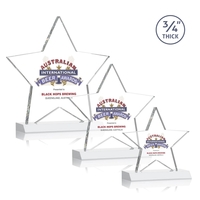 Optical crystal star shape award on a White optical crystal base.... from ASI...