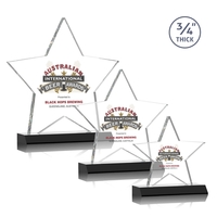 Optical crystal star shape award on a Black optical crystal base.... from ASI...
