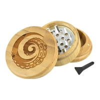 2.5" Round Herb Grinder made from bamboo and stainless steel... from ASI...