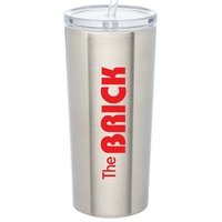 16 oz. Double-wall, vacuum-insulated stainless steel tumbler with straw......