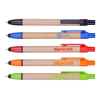 4.75" x 0.5" paper and plastic click-action ballpoint pen with stylus... from...