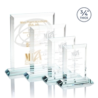 Stunning rectangle award with thick bevels and an exquisite Starfire base.......