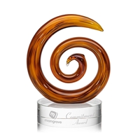 Hand blown 8 1/2" high swirled art glass award on a... from ASI 84592 St...