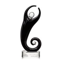 Hand blown 14" high art glass award on a clear optical... from ASI 84592 St...
