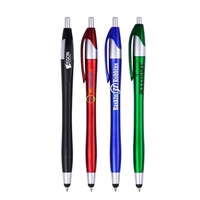 5.50" x 0.56" plunger-action plastic ballpoint pen with stylus point and......