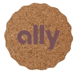 Cork Coaster, 3.625" Scalloped