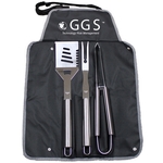 4-piece stainless steel BBQ tool set
