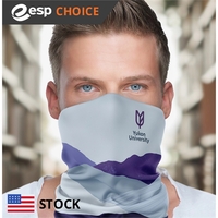 20" x 10" two-ply antimicrobial polyester neck gaiter with sublimated...