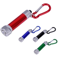 2.50" x 0.63" aluminum miniature 5-LED flashlight with carabiner clip.......