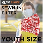 Mask with Sewn-In Filter - 3D 3-Ply Full-Color Adj Ear Youth