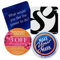 White 40 pt. (1.0 millimeters) pulp board coaster, 4"... from ASI 31490...