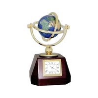 Gemstone globe clock in gold on rotating wood base.... from ASI 43300 ZZ...
