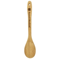 12" bamboo salad spoon with lacquered finish and hole for easy... from ASI...