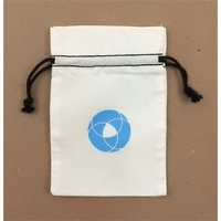 White Cotton Double Drawstring Bag with black color drawstring available...