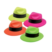 Neon colored fedora-styled gangster hat. Blank.... from ASI 98360 WOWLine /...