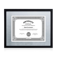 Cady Cert Frame - Black/Aluminum 8 1/2"x11"... from ASI 84592 St Regis Group...