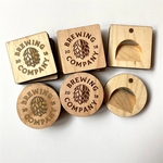 2.5" x 2.5" Wood Bottle Opener Magnets