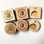 2.5" x 2.5" - Wood Bottle Opener Magnets