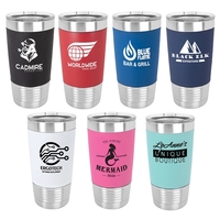 3.375" x 6.875" Laser engraved 20 oz. silicone grip tumbler.... from ASI...