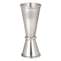Brushed stainless steel tall double-sided cocktail jigger with 1 oz. and......