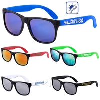 Adult sunglasses with colored mirror lenses and black frames.... from ASI...