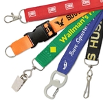 1" Custom Silkscreen Lanyards, Flat Ribbed Polyester