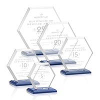 The Barnett Award features a beautifully beveled Starfire Crystal Hexagon...