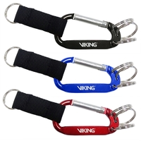 Aluminum carabiner equipped with 3 split keyrings.... from ASI 57956 Graphco...