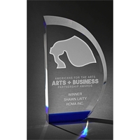 9.5" x 5.5" optical crystal award with a wide and curving... from ASI 71920...