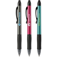 Retractable clip pen stylus with fine point (0.7mm) and refillable blank......