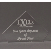 7 1/2" x 5" x 3/4" peak-shaped award made of acrylic... from ASI 45430 Clear...