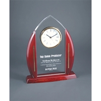 11" laser engraved clear arch cathedral acrylic clock.... from ASI 92531...
