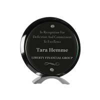 Round Piano Finish Floating Jade Glass Standup